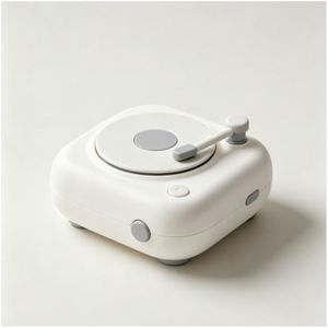 Tourne-disque moderne en acrylique avec lecteur de vinyle, DVD et vidéo intégré, tête de lecture en plastique, fonction d'enregistrement et support mural - Product Image 2