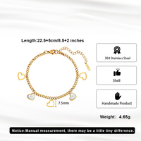 STMA03 Bracelet de cheville tendance en acier inoxydable 304 avec breloque trèfle à quatre feuilles et coquillage, bijou de cheville pour femme, idéal pour le quotidien et la plage