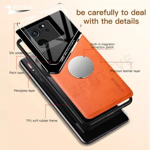 เคสสำหรับ Mi12 12X หนัง PU เคส PC แบบแข็งแม่เหล็กสำหรับรถยนต์ <span class=keywords><strong>Xiaomi</strong></span> 13 T Pro K60 <span class=keywords><strong>Mi13</strong></span> <span class=keywords><strong>Lite</strong></span> Xiaomi13 T 5G เคสโทรศัพท์ - Product Image 3