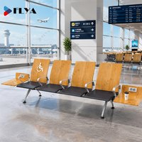 Chaises d'attente pour aéroport et hôpital, 3 ou 4 places, avec prise USB, design exclusif FLYA, chaise de salle d'attente en bois avec table à thé