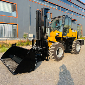 יצרן סיני מלגזות שטח 4x4, מלגזות דיזל 4 טון, מלגזות שטח עם כף 4 ב-1 - Product Image 5