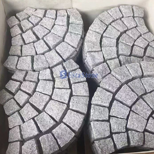 Pietre Naturali per Esterni, Ciottoli in Granito Grigio, Pietre per Pavimentazione a Forma di Ventaglio, Tappeti per Pavimentazione in Rete, Pietre per Pavimentazione in Granito e Ardesia - Product Image 3
