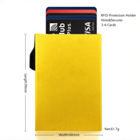 Dompet Aluminium Pop Up dengan Slider Dorong 12 Slot Kartu untuk Pria Dropshipping