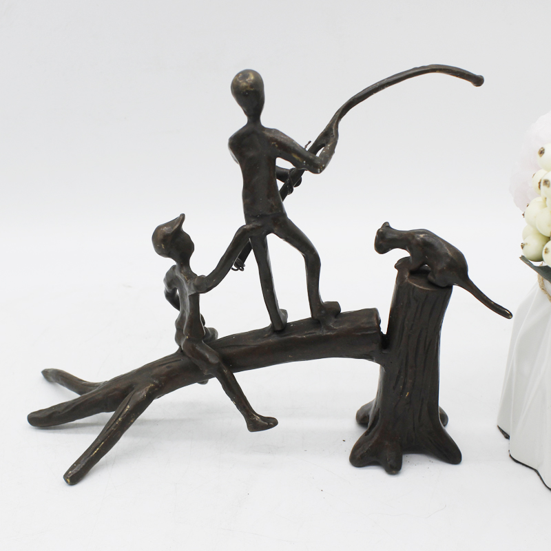 Латунная металлическая чугунная Искусство и ремесла домашний декор рыболовная скульптура бронзовая скульптура