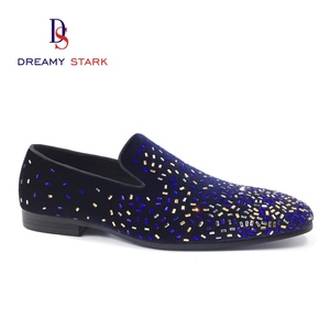 Chaussures habillées pour hommes en cuir véritable de haute qualité, faites à la main, avec design diamant DIY, à enfiler, légères, pour l'automne, avec logo personnalisé, pour le bureau - Product Image 1
