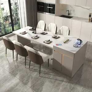 Isla retráctil pizarra moderna minimalista cocina abierta isla bar pizarra mesa de comedor isla integrada