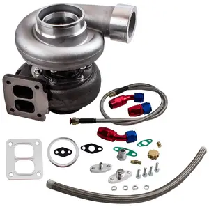 Turbo Kit 600 + Hp Racing High Performance GT45 T4 V-Band Universele Turbo 1.05 A/R + olie Afvoer Feed & Return Lijn