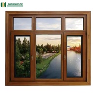 Fenêtre en bois plaquée en aluminium de Lukliving avec de la gaze d'acier inoxydable pour la maison