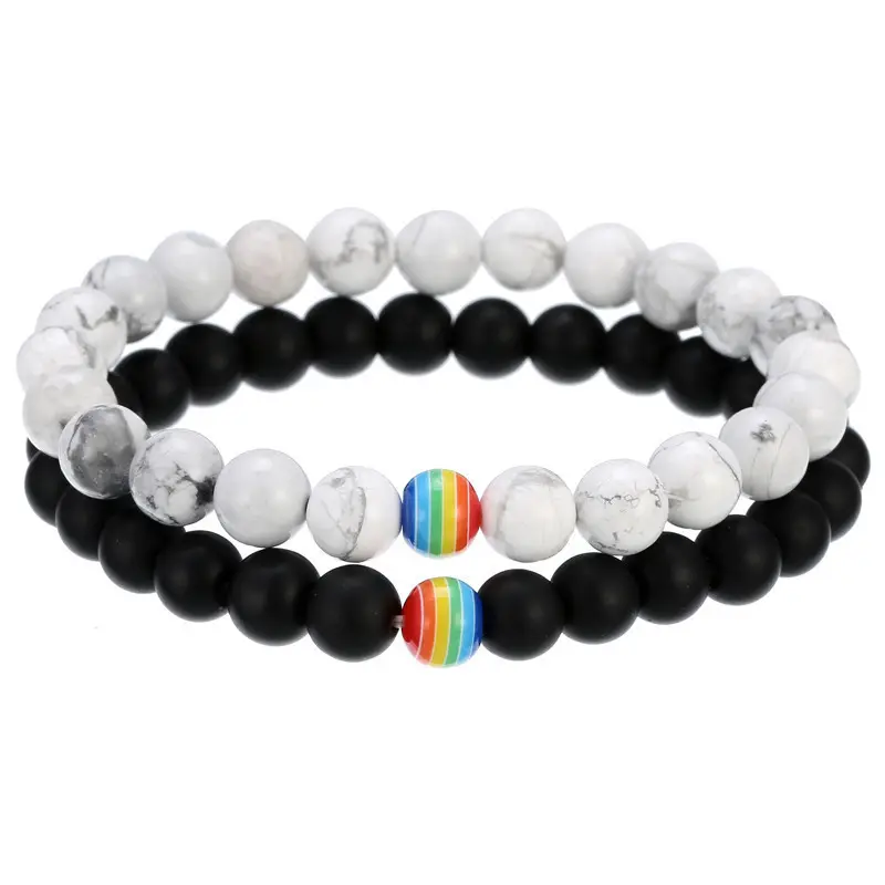 New Arrival Lover Armband Set, bunte Perlen Perlen Gay Pride Armband Regenbogen Armband Schmuck