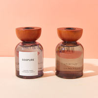 Bouteille diffuseur de parfum à bâtonnets 4oz vide, flacon en verre gris pour huiles essentielles avec bâtonnets noirs