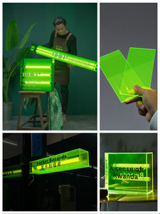 Hoja de acrílico verde fluorescente personalizada, 3mm/5mm, acrílico de alta transparencia, procesamiento de hoja de plexiglás personalizado, - Product Image 6
