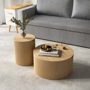 <span class=keywords><strong>Mesa</strong></span> de <span class=keywords><strong>centro</strong></span> de <span class=keywords><strong>barril</strong></span> estriado de nuevo diseño, muebles de sala de estar, <span class=keywords><strong>mesa</strong></span> de té central de madera de roble, almacenamiento de <span class=keywords><strong>mesa</strong></span> de <span class=keywords><strong>centro</strong></span> - Product Image 2
