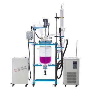 Chemical Crystal Glass Reaction 50L Jacketed Reactor can connected with Cooling Chiller
