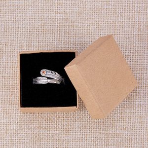 Kraft papier Haus Schublade Papier boxen mit klarem PVC-Fenster Papier box Schmuck Display mit klarem Fenster 100 Ring - Product Image 5