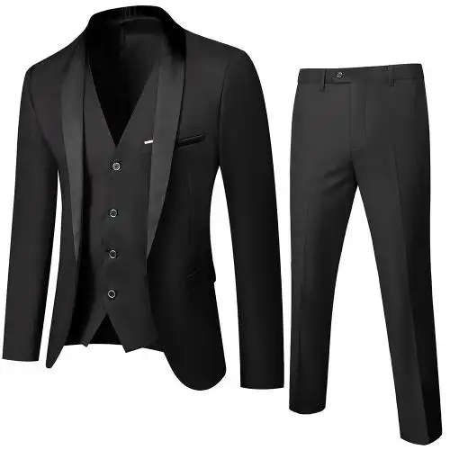 Costumes pour hommes 3 pièces Blazer en fibre d'acétate Manteau Pantalon et Gilet Costume de mariage 677000