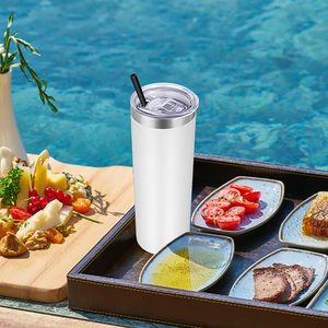 Custmoized 20 oz thép không gỉ đôi tường chân không cách nhiệt Tumblers 12 gói số lượng lớn với nắp đậy và ống hút cho cà phê nóng hoặc lạnh - Product Image 1