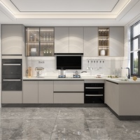 Meubles de cuisine modernes les plus vendus : armoires réfrigérateurs encastrables et cuisines ouvertes. Approvisionnement direct d'usine pour les villas et les hôtels