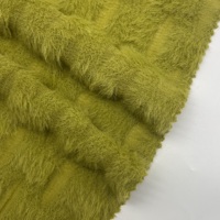 Tissu tricoté chaîne en nylon, élasthanne et fil plume, fausse fourrure de lapin, doux, pelucheux et extensible pour hauts et sous-vêtements féminins automne-hiver