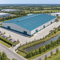 Bâtiment préfabriqué d'entrepôt de stockage en panneaux sandwich PIR en acier EN S355 de grande taille intégré à un bureau