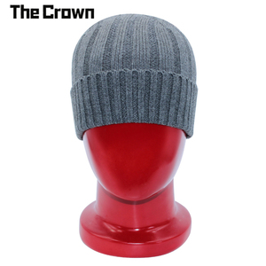 Custom Logo Heather Grey Rib Knit Beanie Cuffed Watch <b>Cap</b> <b>Winter</b> Hat Warm Classic Marled Wholesale Bulk - Product Image 1