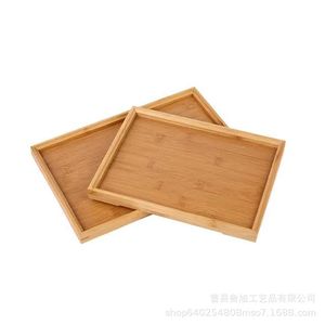 Plateau à thé en bambou Lu Xu, plateau de service rectangulaire en bois, style simple pour le thé, les fruits, le pain, plat de style chinois - Product Image 3