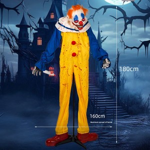 Grande figurine animatronique d'Halloween, fantôme debout transfrontalier, clown électrique effrayant pour maison hantée - Product Image 4