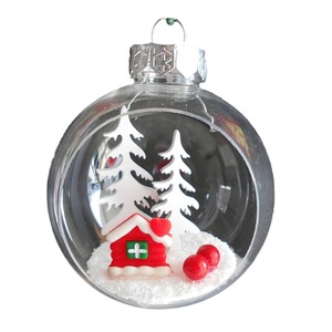 Boule décorative de Noël transparente de haute qualité 8 cm, style adorable fait main, décoration de pendentif d'arbre, fournitures de Noël de qualité - Product Image 1