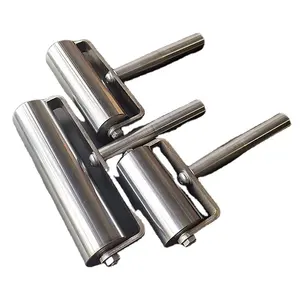 1 Pcs Wood Steel Flat Pressure Roller Leather Blank Holder Device Hand Push Roller Diy Tools