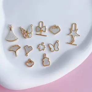DIY accessories delicate and compact shelled pendants Butterfly's Ballerina girl copper plated pendant bracelet accessories