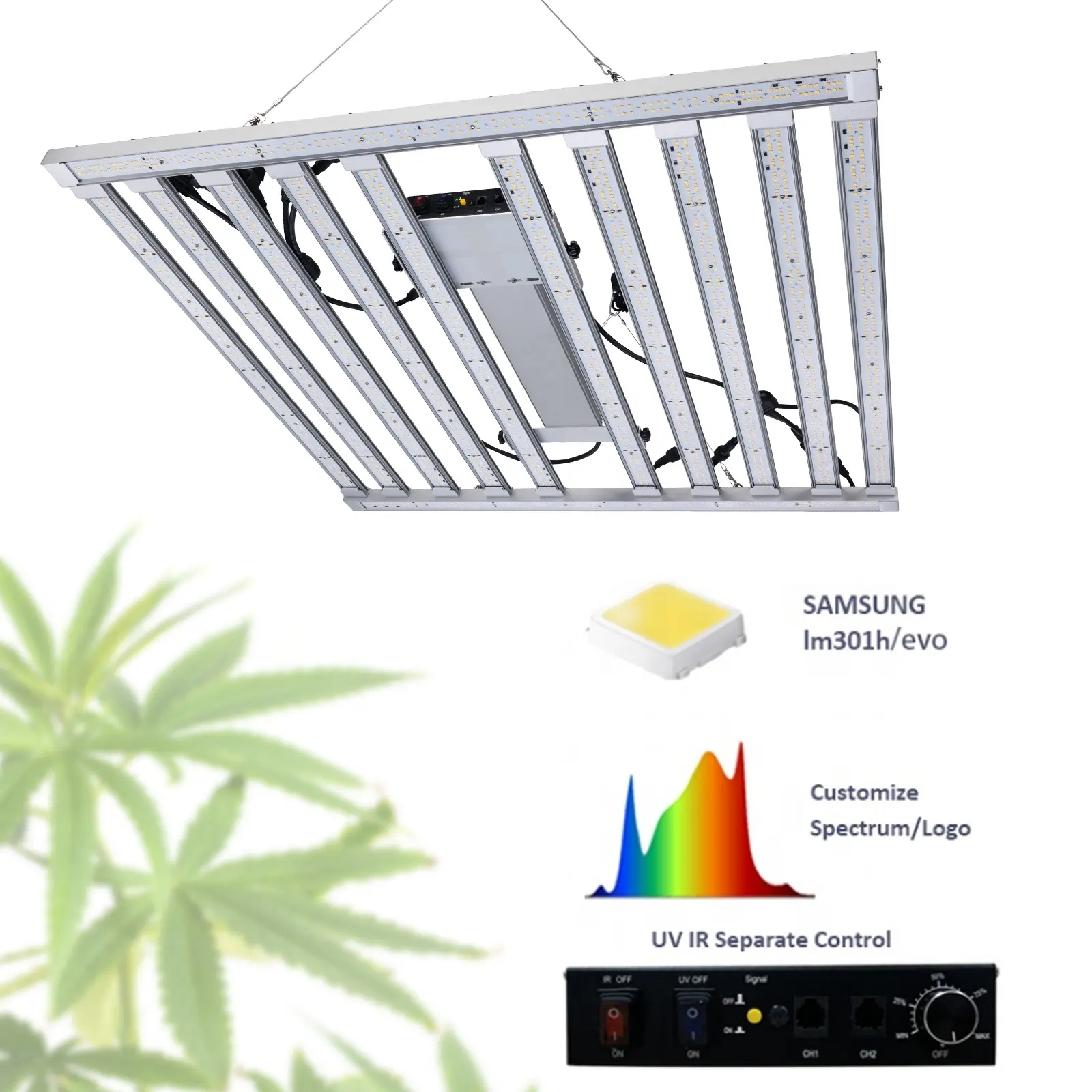 1000w 성장 빛 사용자 정의 600w led 성장 라이트 바 높은 PPFD 균일성 빛 식물에 대 한 높은 수율 4lbs 의료 공장