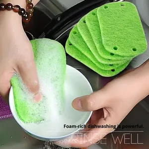 Cepillo de limpieza de cocina de plástico con mango largo para lavar platos, ollas y estufas, que no ensucia las manos, con cabezal de estropajo reemplazable - Product Image 2