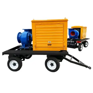 4 6 8 10 12 15 inch Mobile Trailer diesel engine and electric centrifugal high pressure self priming water pump