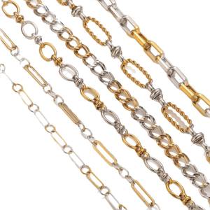 Cadena <span class=keywords><strong>de</strong></span> <span class=keywords><strong>dos</strong></span> colores única <span class=keywords><strong>de</strong></span> alta calidad D245, collar a granel chapado en oro plateado, fabricación <span class=keywords><strong>de</strong></span> pulseras, cadena <span class=keywords><strong>de</strong></span> eslabones, venta al por mayor - Product Image 5