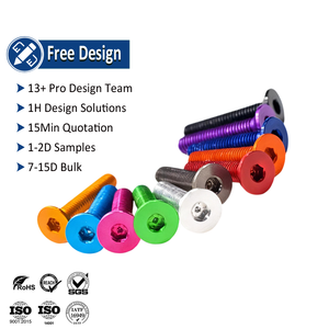 Tornillos de Máquina al por Mayor, de Aluminio Anodizado, Multicolores, DIN7991, Avellanados, Planos, con Cabeza Allen, Hexagonales, de Impulsión - Product Image 1