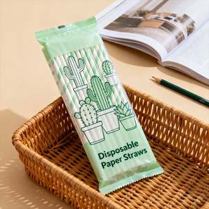 Pailles en papier jetables sans toxines, adaptées aux enfants et aux personnes âgées, pour les boissons quotidiennes, utilisation par tous les âges, conformes aux normes alimentaires - Product Image 1