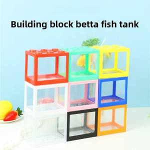 JSD Vente en gros <span class=keywords><strong>Aquarium</strong></span> de bureau en acrylique transparent Style moderne <span class=keywords><strong>Mini</strong></span> petite boîte rectangulaire en plastique Betta et poisson rouge - Product Image 2