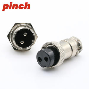Conector Circular Pinch Gx12 16 20mm 2 3 4 5 6 7 8 9 10 Pines Tipo Cableado Enchufable Salida CC Aleación de Zinc - Product Image 1