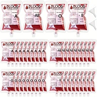 Pochettes de transfusion jetables personnalisées pour fête d'Halloween, tubes vides pour boissons sanglantes, sacs IV, sachets de jus et de boissons