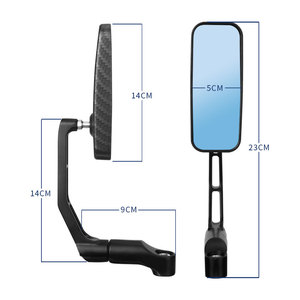 Espejos Laterales Rectangulares Ajustables para Motocicleta, Lente Convexa de Visión Amplia, Diseño Hueco, Espejo Retrovisor para Moto - Product Image 3