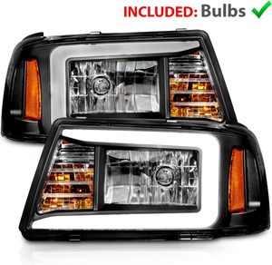 Ensemble de phares à LED pour Ford Ranger 2001-2011, camionnette, boîtier noir, remplacement des feux de jour DRL, paire - Product Image 2