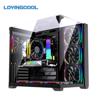 LOVINGCOOL - Caja de PC para Juegos de Alta Calidad, Torre Completa ATX MATX Mini ITX, Caja de Ordenador con Cristal Templado de Vista Completa, Chasis de PC ATX