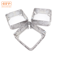 Anneau d'extension carré en acier prégalvanisé de 4 pouces 53171, anneau d'extension de 2-1/8 pouces de profondeur pour boîte de jonction électrique carrée de 4 pouces