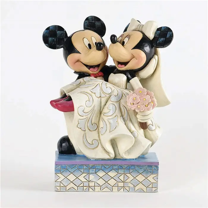 Polyresin/Hars Huwelijkscadeau Tradities Mickey En Minnie Mouse Cake Topper Steen Hars Beeldje, 6.5 Inch