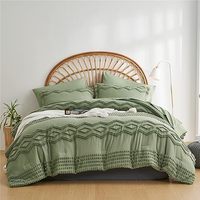 Ensemble de couette tuftée King Size 7 pièces, ensemble de couette et de draps Shabby Chic Boho, ensemble de lit texturé Pom Pom, Micr doux toutes saisons