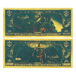 Billet de banque commémoratif Batman en feuille d'or, thème <span class=keywords><strong>film</strong></span>, collection cadeau, best-seller - Product Image 3