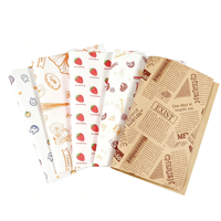 Kertas Foil Cetak Khusus untuk Taco/Burrito, Kertas Lilin Taco Hamburger, Kemasan Roti & Makanan Deli