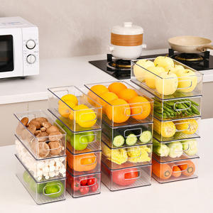 Lot de 6 boîtes de rangement rectangulaires multifonctionnelles pour <span class=keywords><strong>congélateur</strong></span>, empilables, polyvalentes, pour légumes - Product Image 5