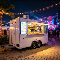 Remorque alimentaire robuste avec écran LED pour menu, comptoir commercial pour machine à shawarma et kebabs, idéale pour les plages de Dubaï