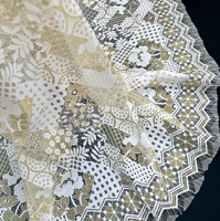 YY Haute Qualité Floral Géométrique Nylon Viscose Métallique Doré Cils Cordon De Luxe Dentelle Tissu pour Femmes Vêtement Vacances Robe