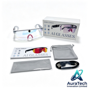 Gafas Inteligentes AuraTech AIMB-G5 Max con IA, Cámara de 8MP, Video Antivibración 1080P, Traducción, Lente Fotocromática UV400, Transferencia de Audio por WiFi - Product Image 3